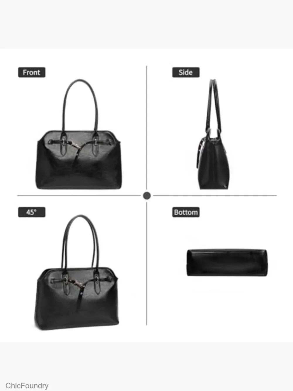 Large Vegan Leather Tote Bag with Laptop Compartment Shoulder Satchel for Work